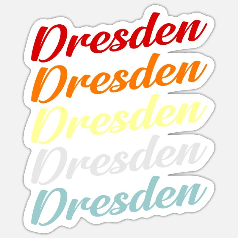 Dresde - Sticker taille S (10 x 10 cm) - blanc mat