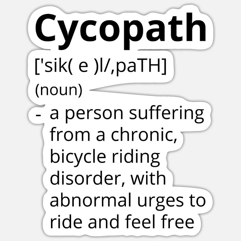 Cycopath Definition Description - Sticker taille S (10 x 10 cm) - blanc mat
