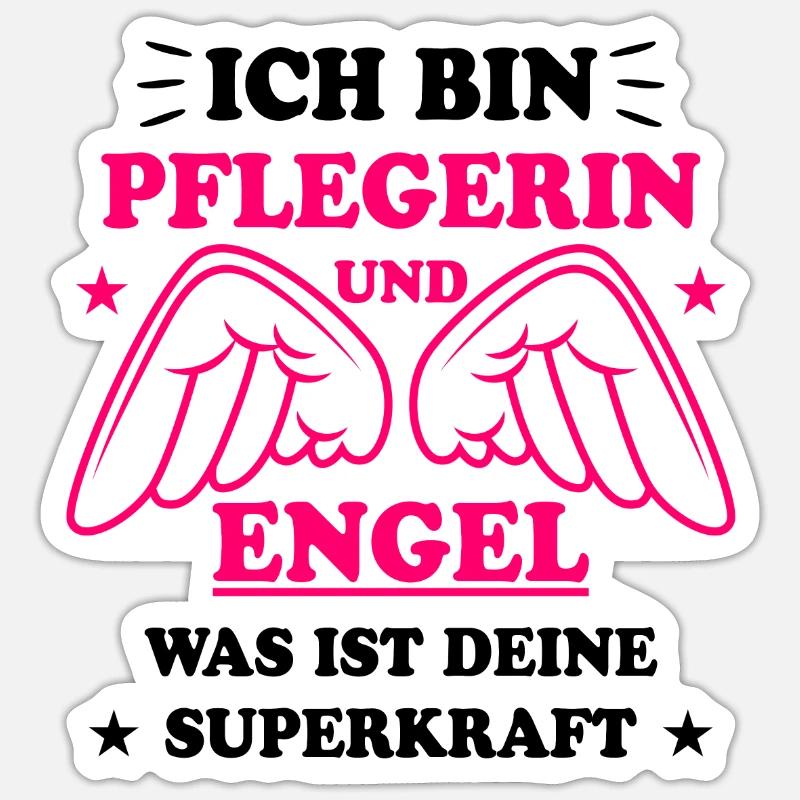 Pflegerin Pflege Lustiger Spruch Krank Geschenk - Sticker Größe S (10 x 10 cm) - Mattweiß