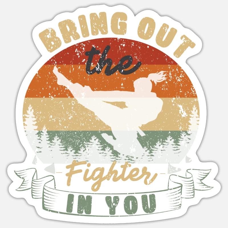 Conception de karaté pour un combattant de karaté Sticker taille S (10 x 10 cm)