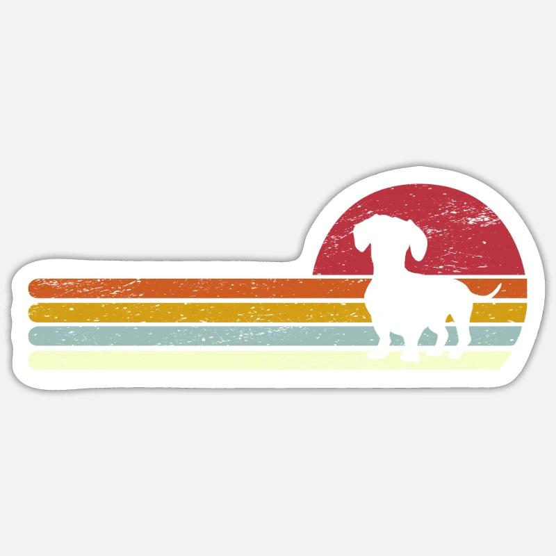 Teckel de blaireau - Sticker taille S (10 x 10 cm) - blanc mat