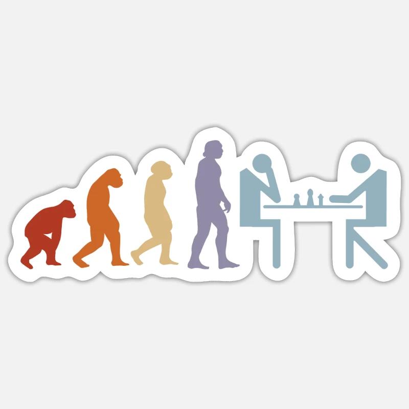 Échiquier Jeu d’échecs Pièces d’échecs Jeu d’échecs Jeu d’échecs - Sticker taille S (10 x 10 cm) - blanc mat