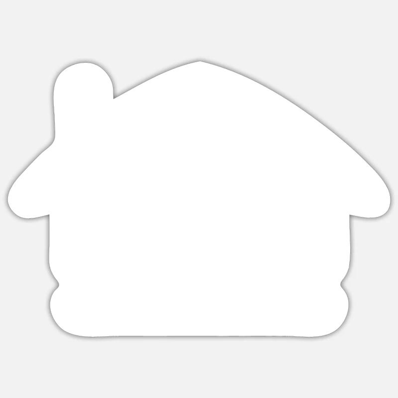 Dach - Sticker Größe S (10 x 10 cm) - Mattweiß