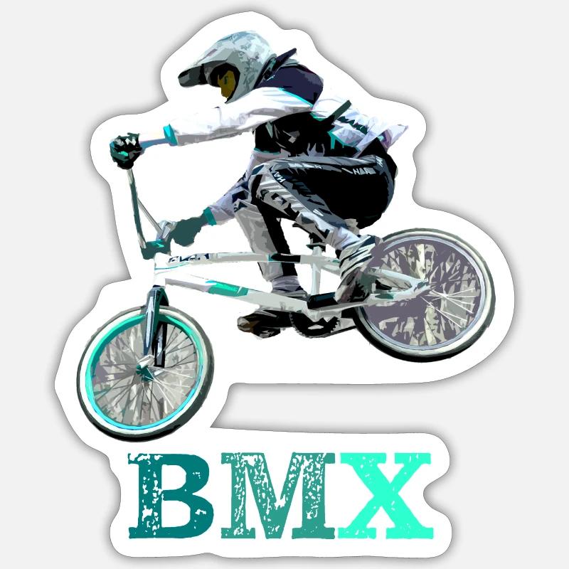 bmx racing - Sticker size S (10 x 10 cm) - white matte