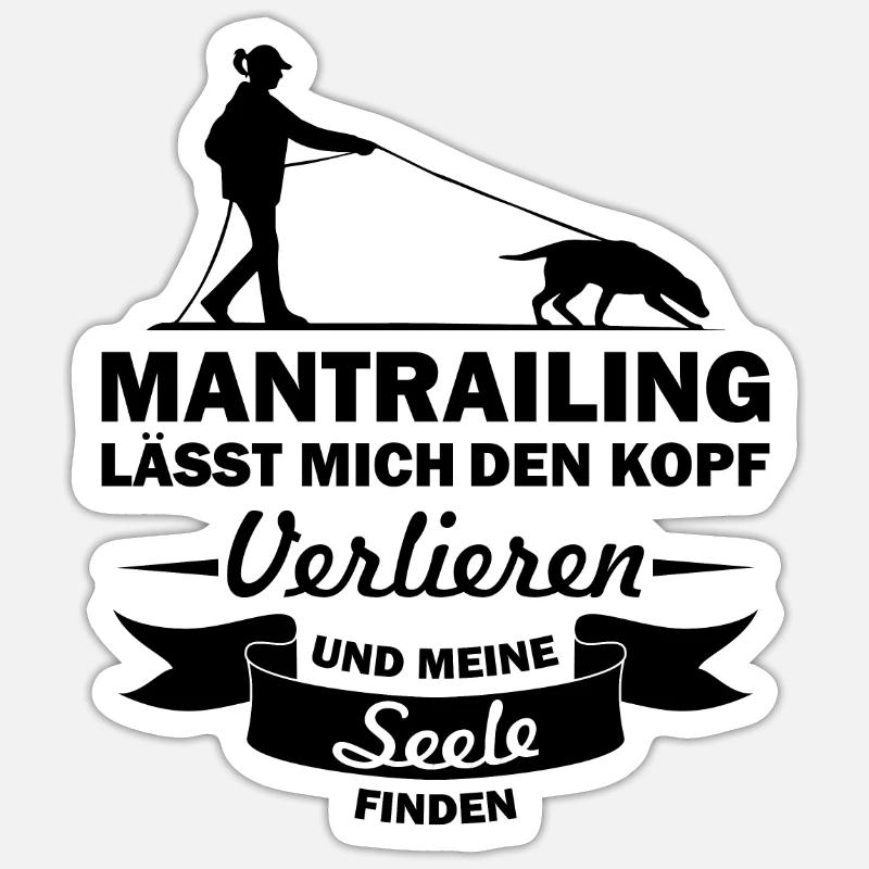 Mantrailing lasst mich den kopf Geschenk Suchhund - Sticker Größe S (10 x 10 cm) - Mattweiß