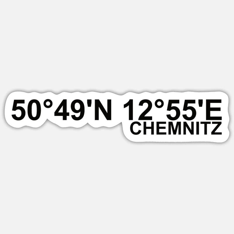 Coordonnées de Chemnitz Sticker taille S (10 x 10 cm)