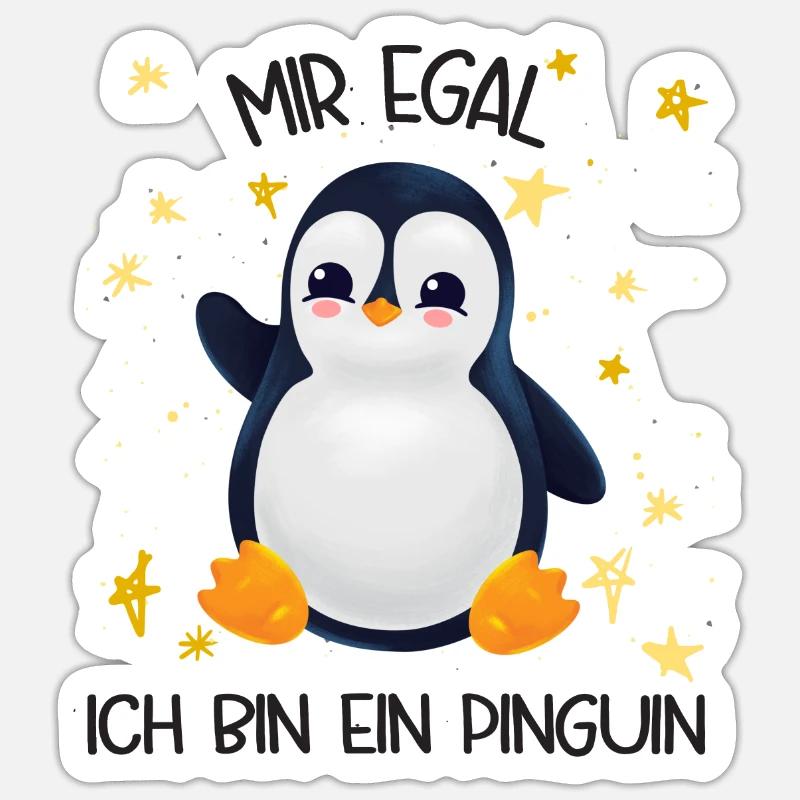 Mir egal ich bin ein Pinguin - Sticker Größe S (10 x 10 cm) - Mattweiß