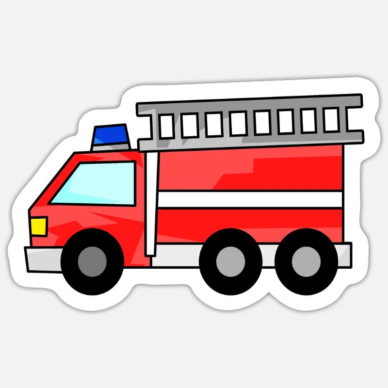 Pompiers - Sticker taille S (10 x 10 cm) - blanc mat