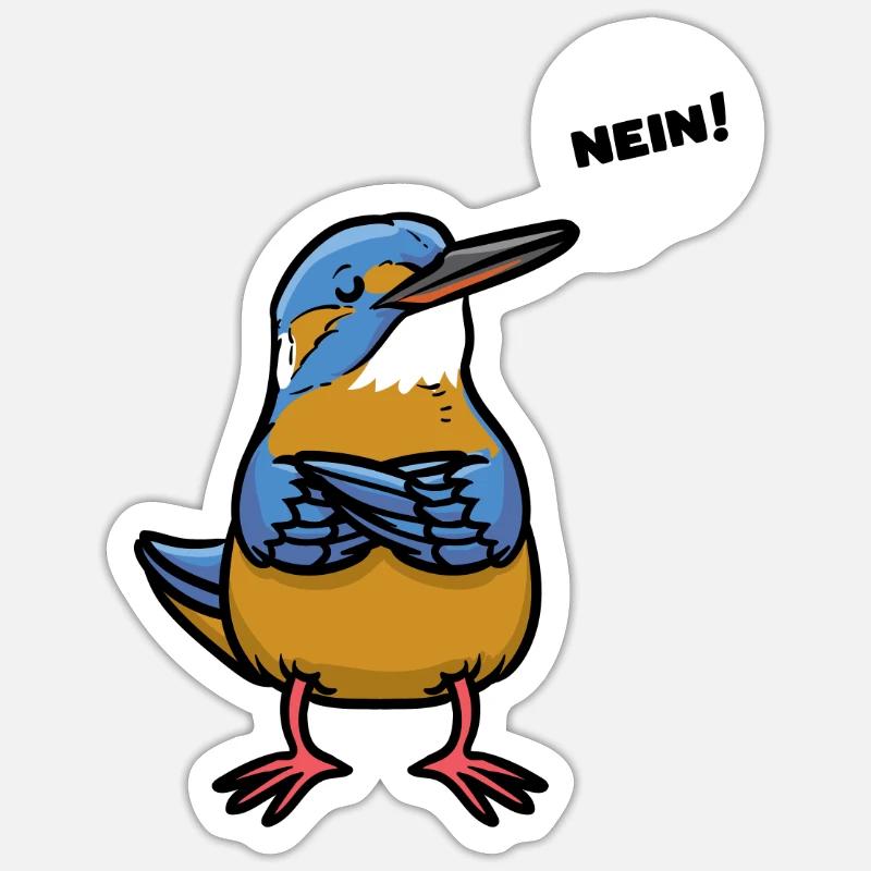 Sturer Eisvogel - Sticker Größe S (10 x 10 cm) - Mattweiß