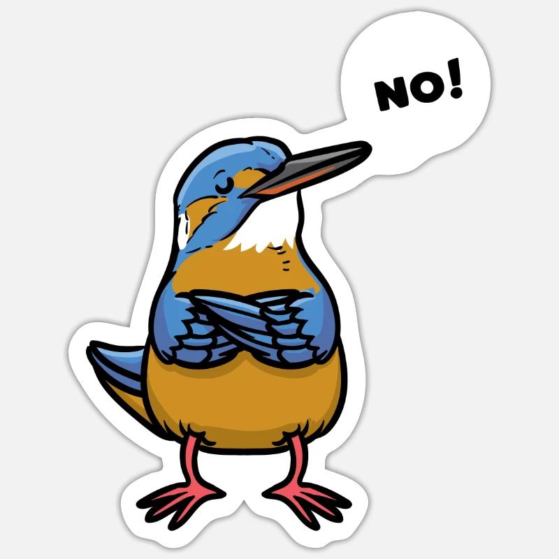 Sturer Eisvogel - Sticker Größe S (10 x 10 cm) - Mattweiß