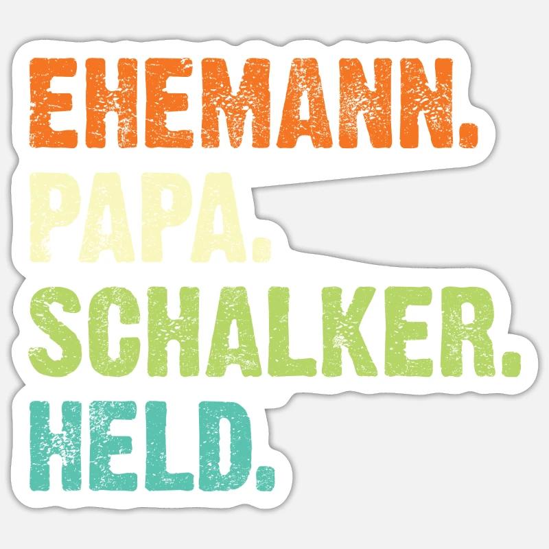 Gelsenkirchen Ehemann Papa Schalker Held Retro Sticker Größe S (10 x 10 cm)