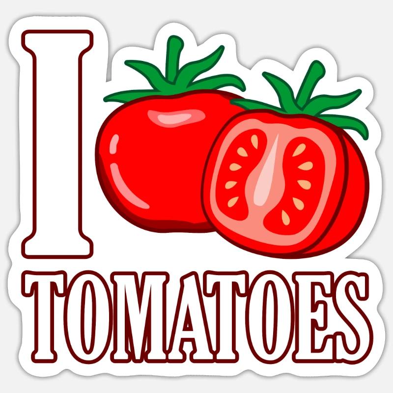 Tomate - Sticker Größe S (10 x 10 cm) - Mattweiß