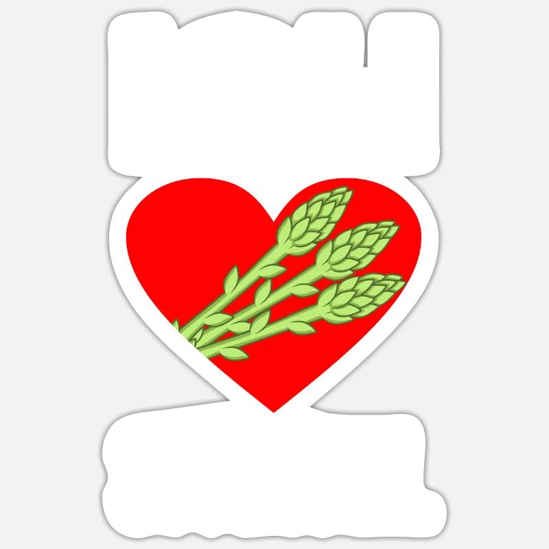 Asperges - Sticker taille S (10 x 10 cm) - blanc mat