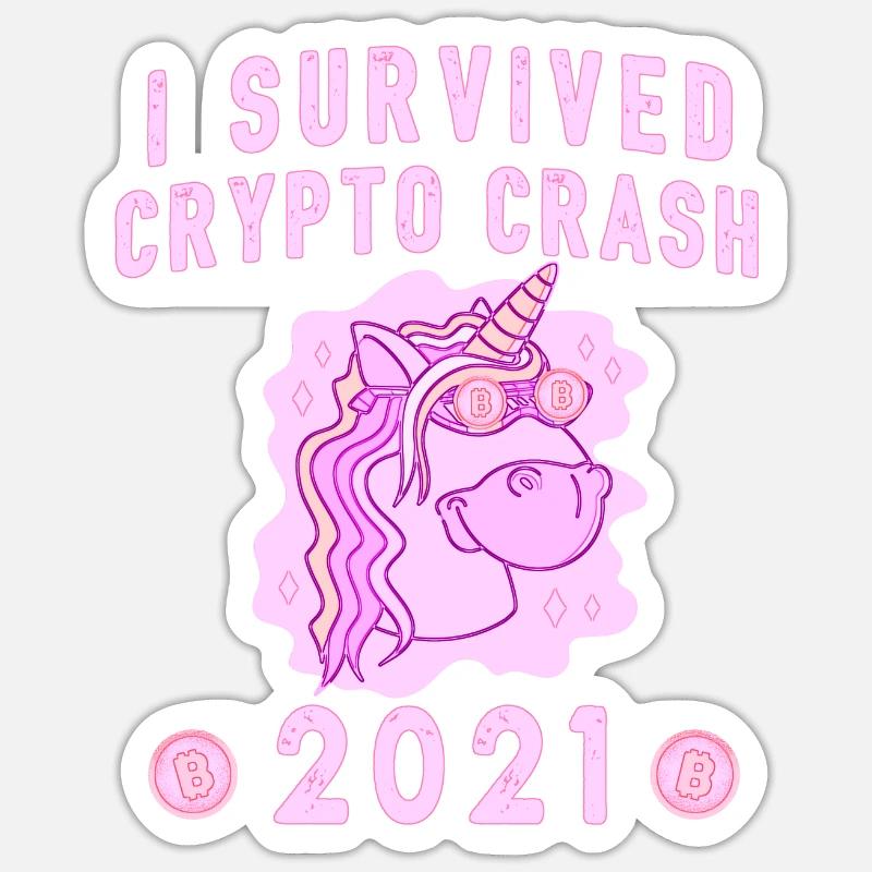 Bitcoin Crypto Crash Trader crypto cryptomonnaie - Sticker taille S (10 x 10 cm) - blanc mat