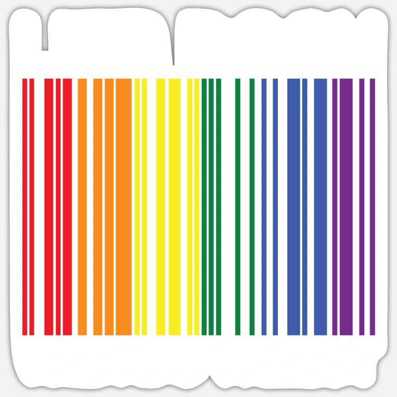 Lieb Doch Wen Du Willst LGBTQ Regenbogen Barcode - Sticker Größe S (10 x 10 cm) - Mattweiß
