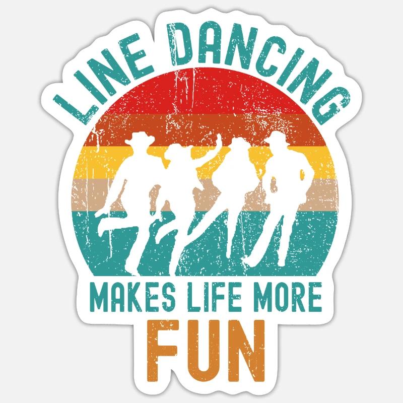 Line Dancing - Sticker Größe S (10 x 10 cm) - Mattweiß