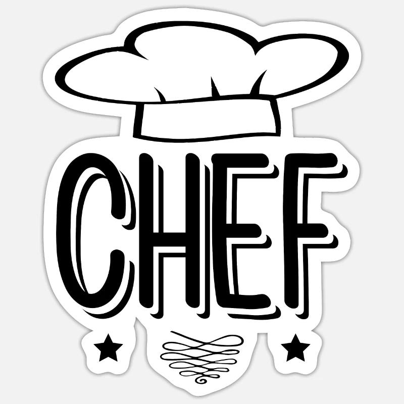 chef kochen - Sticker Größe S (10 x 10 cm) - Mattweiß