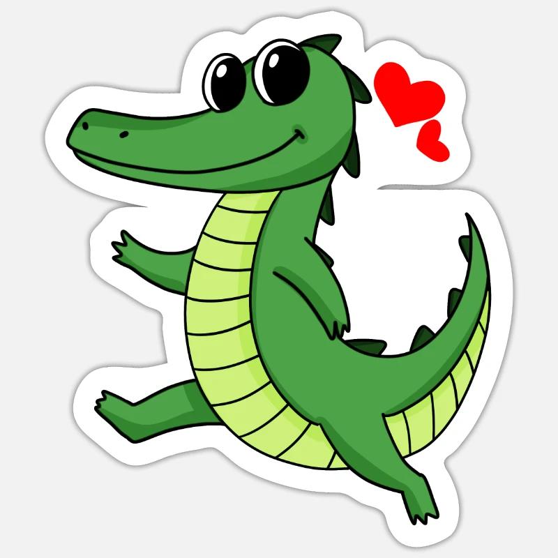 Crocodile - Sticker taille S (10 x 10 cm) - blanc mat