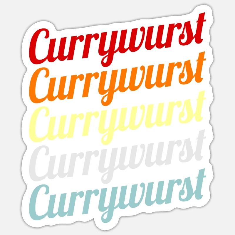 Saucisses de curry - Sticker taille S (10 x 10 cm) - blanc mat