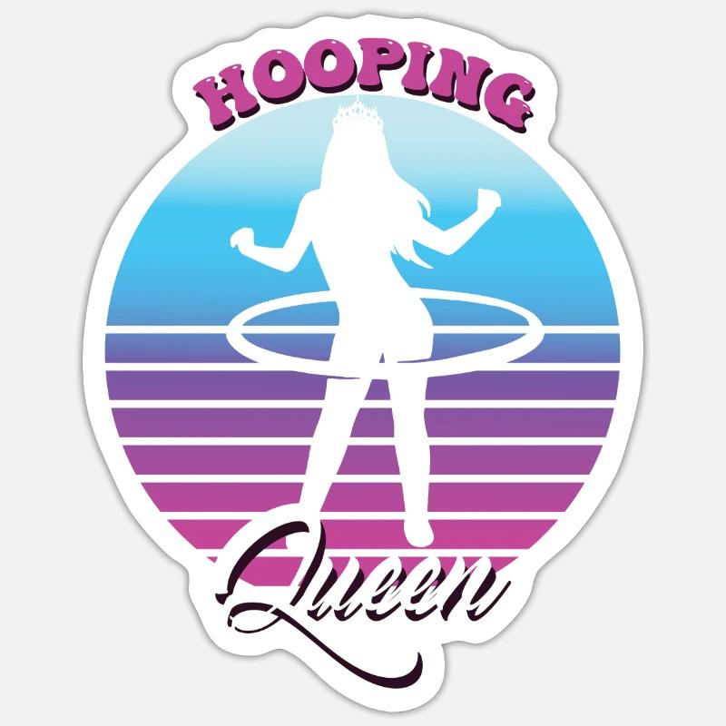 Hooping Queen Hullern Hulahoop - Sticker Größe S (10 x 10 cm) - Mattweiß