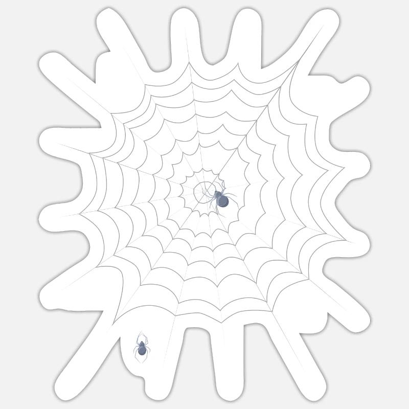 Spider web, spider, Halloween Sticker size S (10 x 10 cm)