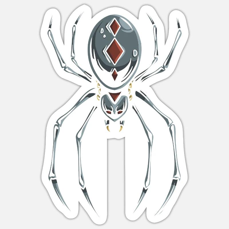 Schwarze Witwe Spinne - Sticker Größe S (10 x 10 cm) - Mattweiß
