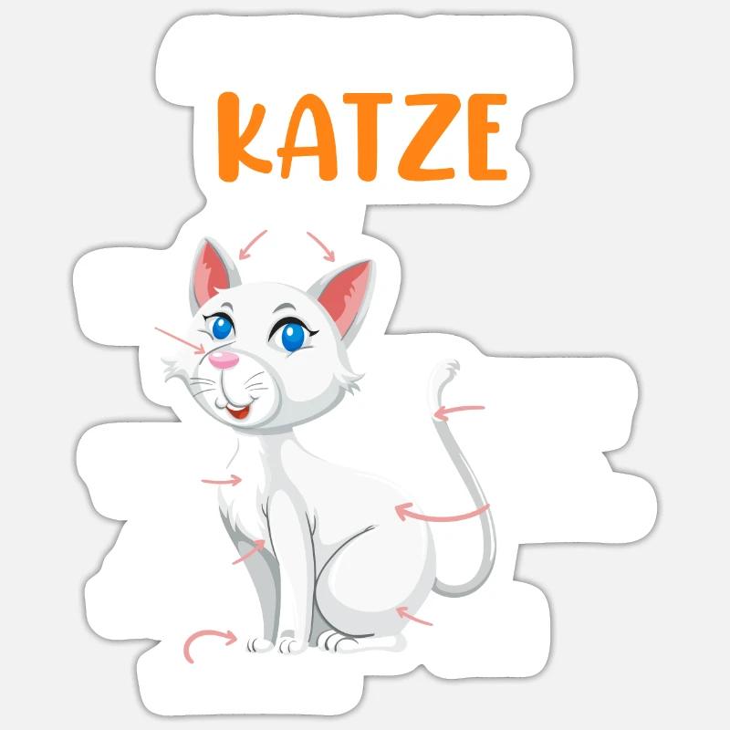 Anatomie einer Katze Sticker Größe S (10 x 10 cm)