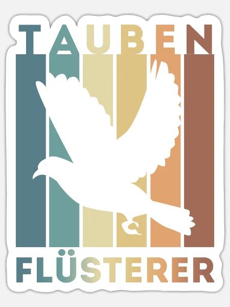 Taubenflüsterer Tauben Taubenzüchter Vintage - Sticker Größe S (10 x 10 cm) - Mattweiß