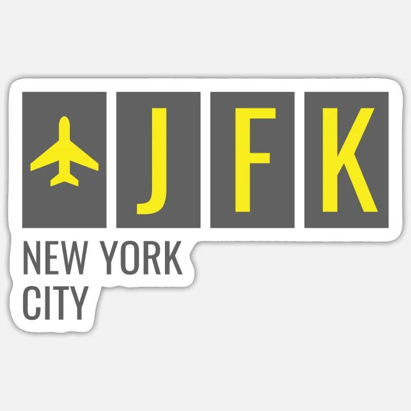 Code de l’aéroport JFK New York City Sticker taille S (10 x 10 cm)