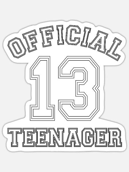 Official Teenager 13 Jahre alt Geburtstag - Sticker Größe S (10 x 10 cm) - Mattweiß