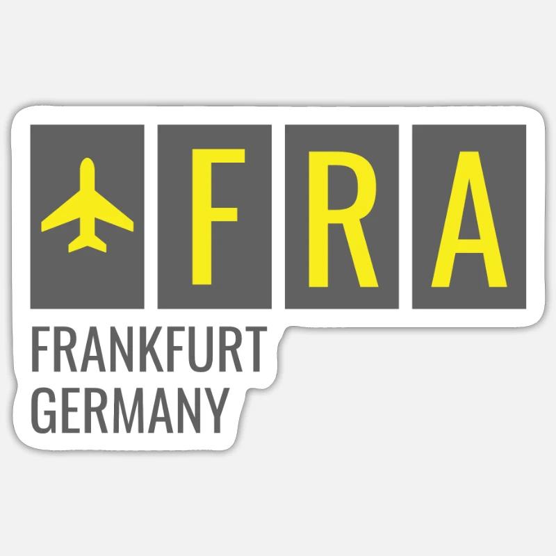 FRA Frankfurt Deutsch Flughafen Code - Sticker Größe S (10 x 10 cm) - Mattweiß