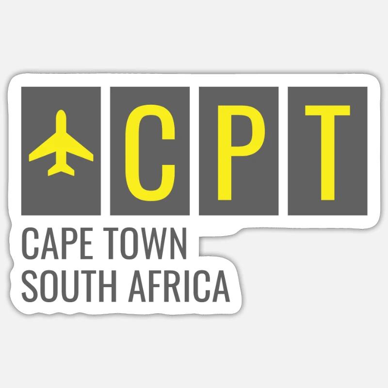CAP Cape Town Code de l’aéroport d’Afrique du Sud Sticker taille S (10 x 10 cm)