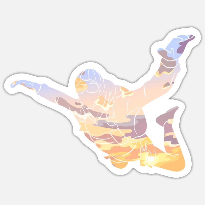 Skydiving Sunset Sticker taille S (10 x 10 cm)