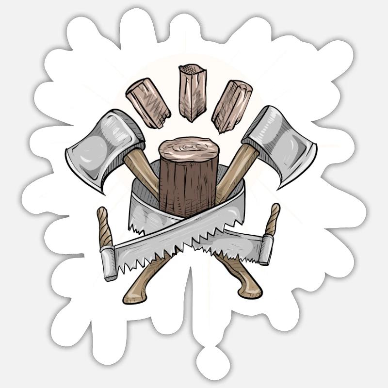 Tree Climber Lumberjack Arborist Arborist Tree - Sticker size S (10 x 10 cm) - white matte