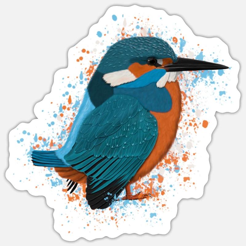 Eisvogel Vogel Vogelfreund Vogelbeobachter - Sticker Größe S (10 x 10 cm) - Mattweiß