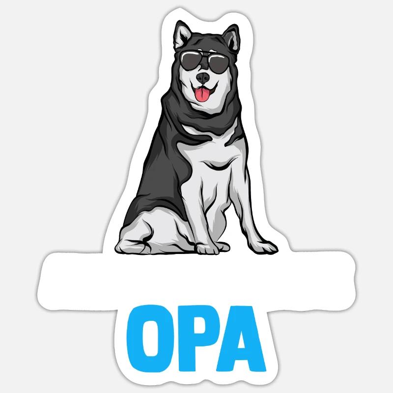 Alaskan Malamute - Sticker Größe S (10 x 10 cm) - Mattweiß