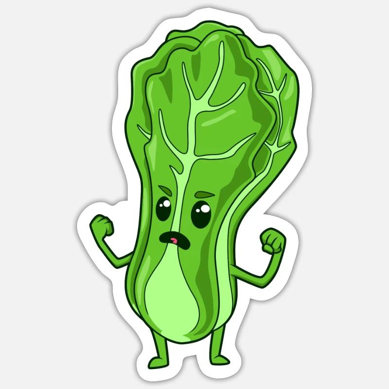 Comic Salatkopf Sticker Größe S (10 x 10 cm)