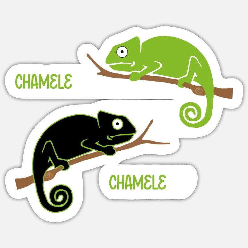 Chameleon Chameleoff - Sticker Größe S (10 x 10 cm) - Mattweiß