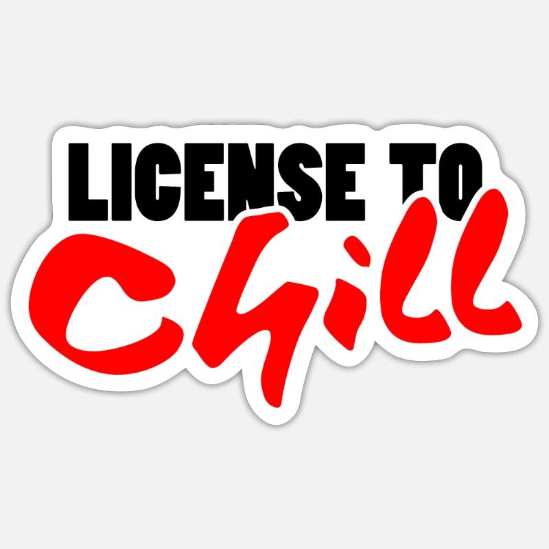 Licence pour se détendre - Chill - Sticker taille S (10 x 10 cm) - blanc mat