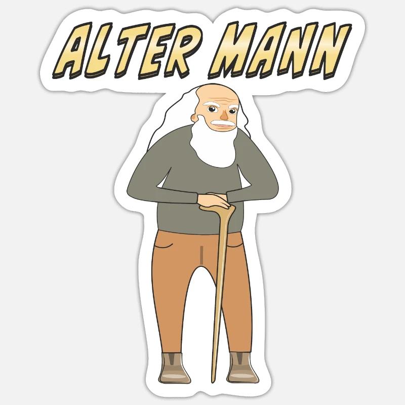 ALTER MANN Sticker Größe S (10 x 10 cm)