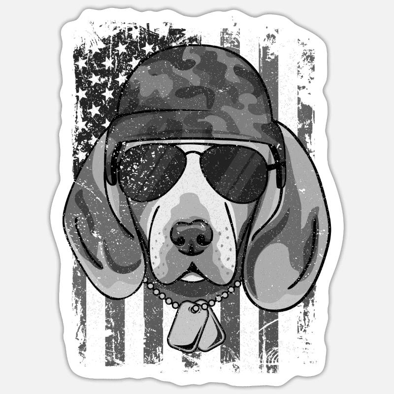 BEAGLE - Sticker size S (10 x 10 cm) - white matte