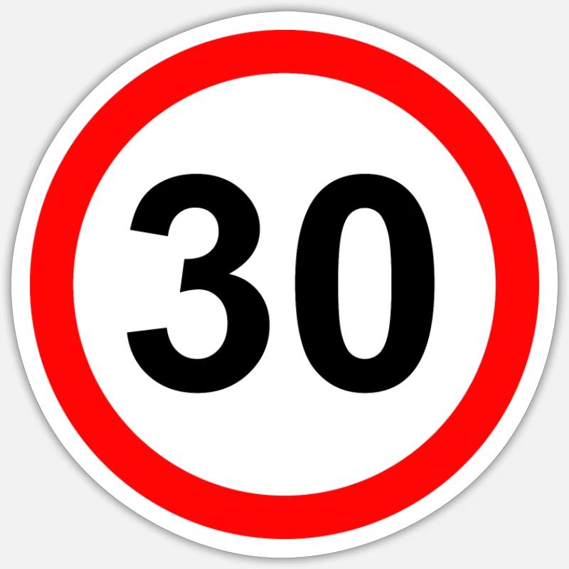 30e anniversaire - 30 ans - Sticker taille S (10 x 10 cm) - blanc mat