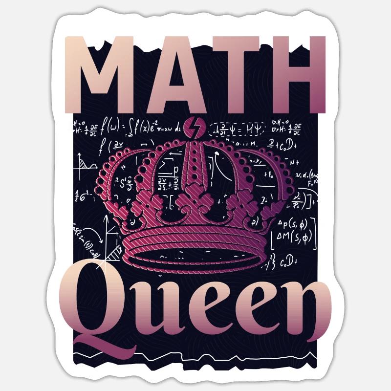 Math Queen - Sticker Größe S (10 x 10 cm) - Mattweiß