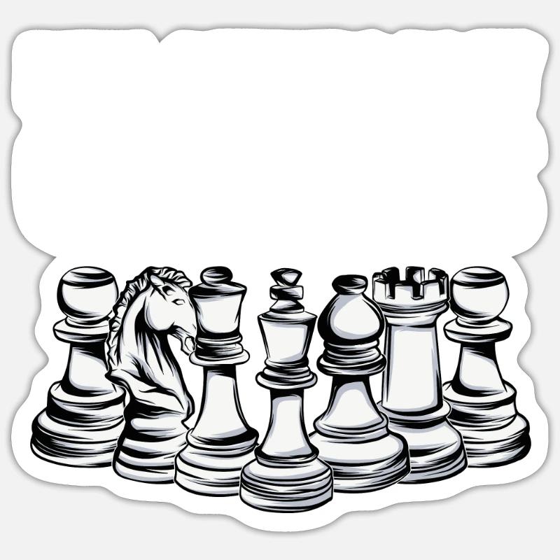 Échecs Proverbes - Sticker taille S (10 x 10 cm) - blanc mat