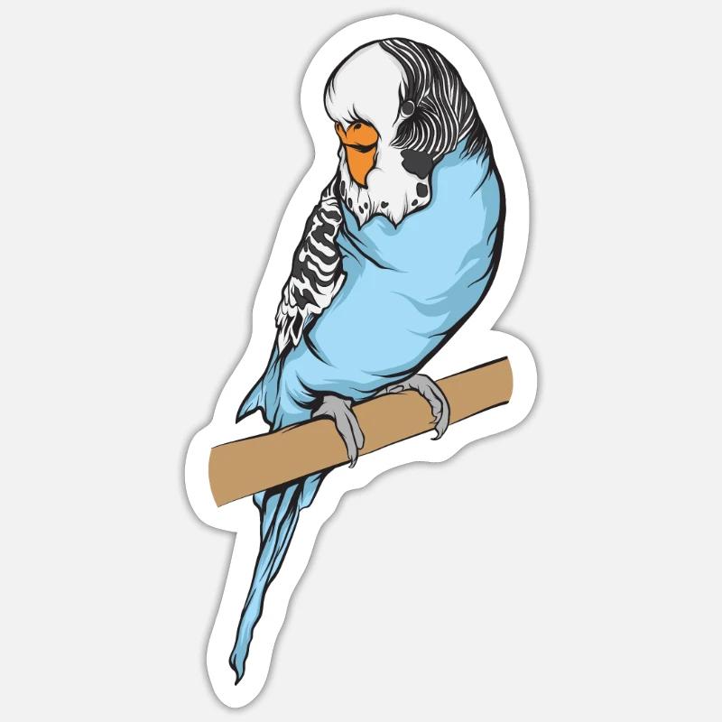 Perruche Sticker taille S (10 x 10 cm)