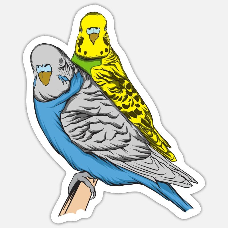 Budgerigar - Sticker size S (10 x 10 cm) - white matte