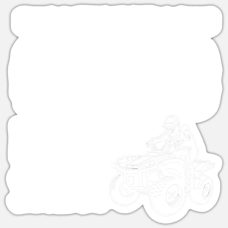 Quad Cross Ride Quad Geschenk - Sticker Größe S (10 x 10 cm) - Mattweiß
