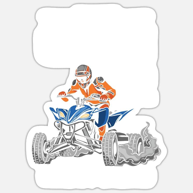 Quad-Quad-Radtour Quad Geschenk - Sticker Größe S (10 x 10 cm) - Mattweiß