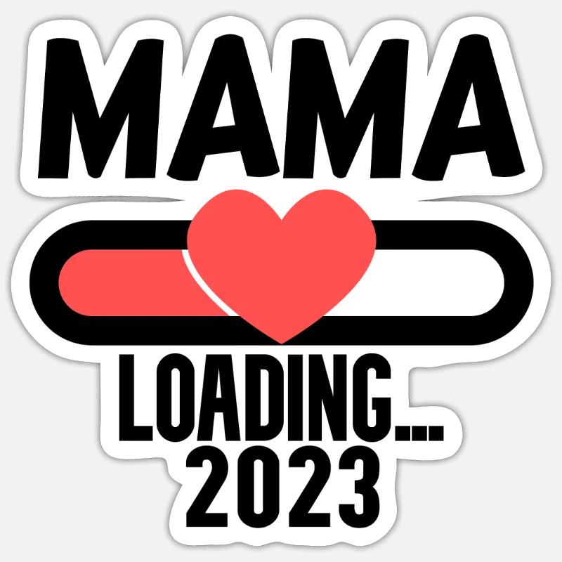 Mama 2023 - Werdende Mutter 2023 loading Sticker Größe S (10 x 10 cm)