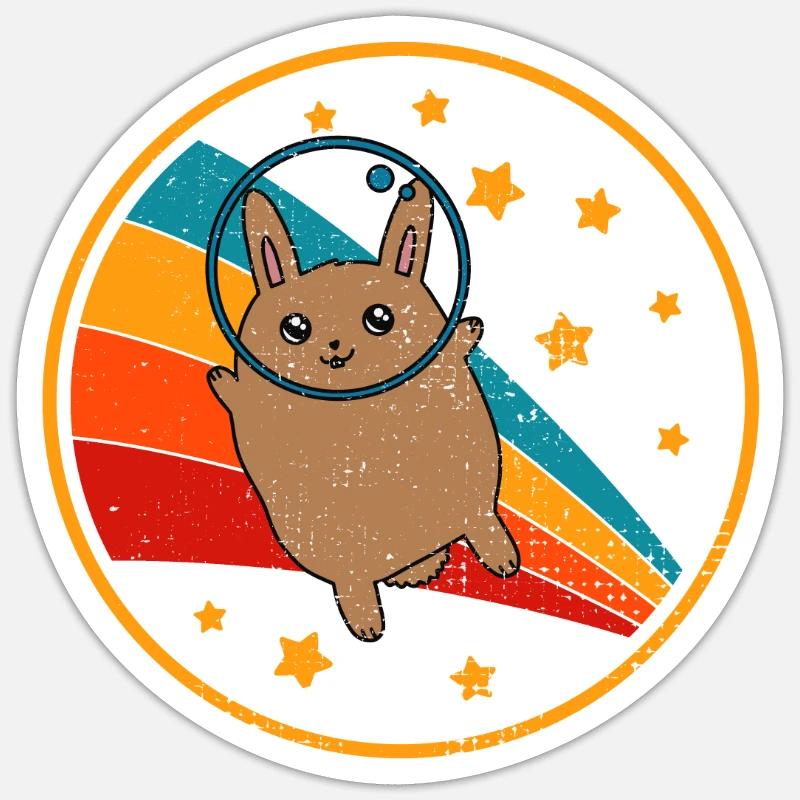 Lapin géant flamand dans l’espace Sticker taille S (10 x 10 cm)